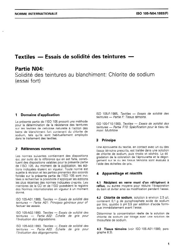 ISO 105-N04:1993 - Textiles -- Essais de solidité des teintures