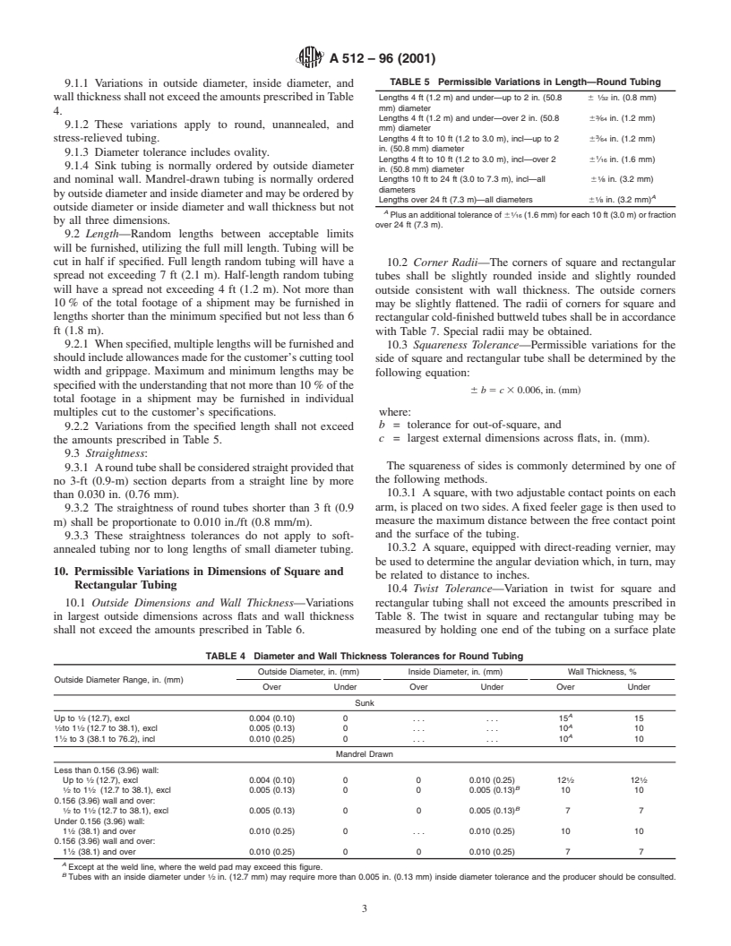 ASTM A512-96(2001) - Standard Specification for Cold-Drawn Buttweld Carbon Steel Mechanical Tubing