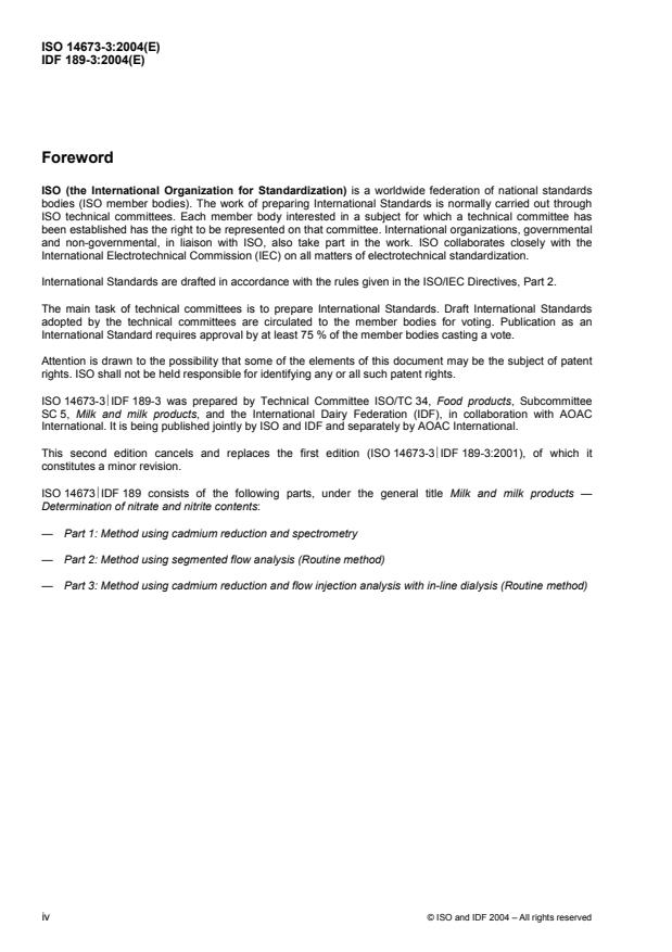 ISO 14673-3:2004 ISO 14673-3:2004 - Milk and milk products -- Determination of nitrate and nitrite contents - Page 4 preview