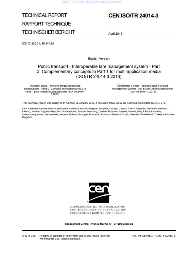 TP CEN ISO/TR 24014-3:2013