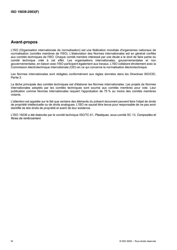 ISO 15039:2003 ISO 15039:2003 - Stratifils (rovings) de verre textile -- Détermination de la solubilité de l'ensimage - Page 4 preview