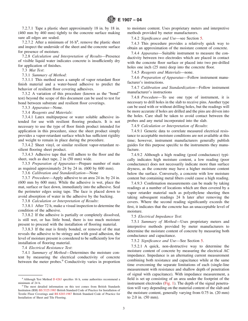 ASTM E1907-04 - Standard Guide to Methods of Evaluating Moisture Conditions of Concrete Floors to Receive Resilient Floor Coverings