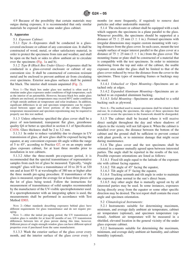 ASTM G24-05 - Standard Practice for Conducting Exposures to Daylight Filtered Through Glass