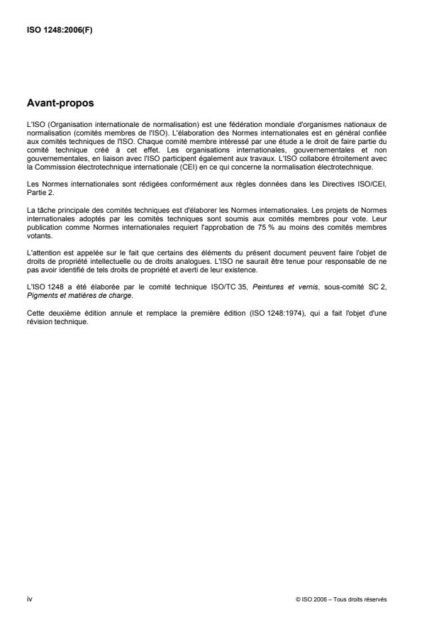ISO 1248:2006 ISO 1248:2006 - Pigments a base d'oxydes de fer -- Spécifications et méthodes d'essai - Page 4 preview
