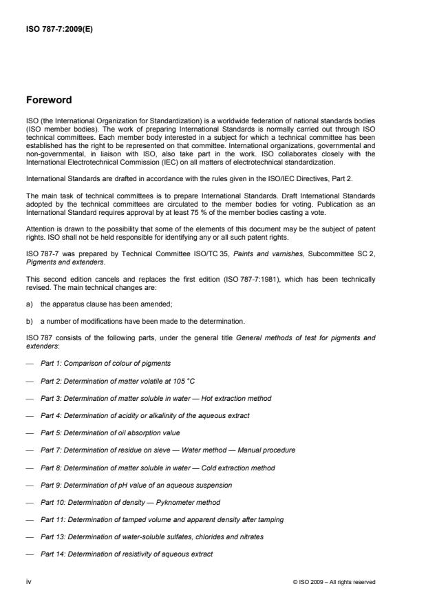 ISO 787-7:2009 ISO 787-7:2009 - General methods of test for pigments and extenders - Page 4 preview
