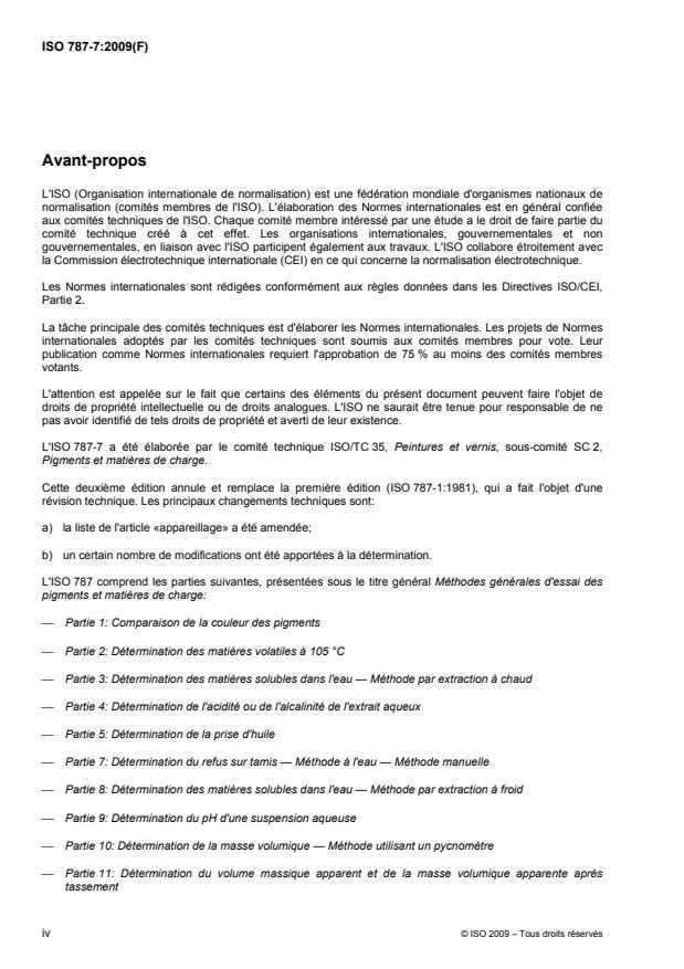 ISO 787-7:2009 ISO 787-7:2009 - Méthodes générales d'essai des pigments et matieres de charge - Page 4 preview