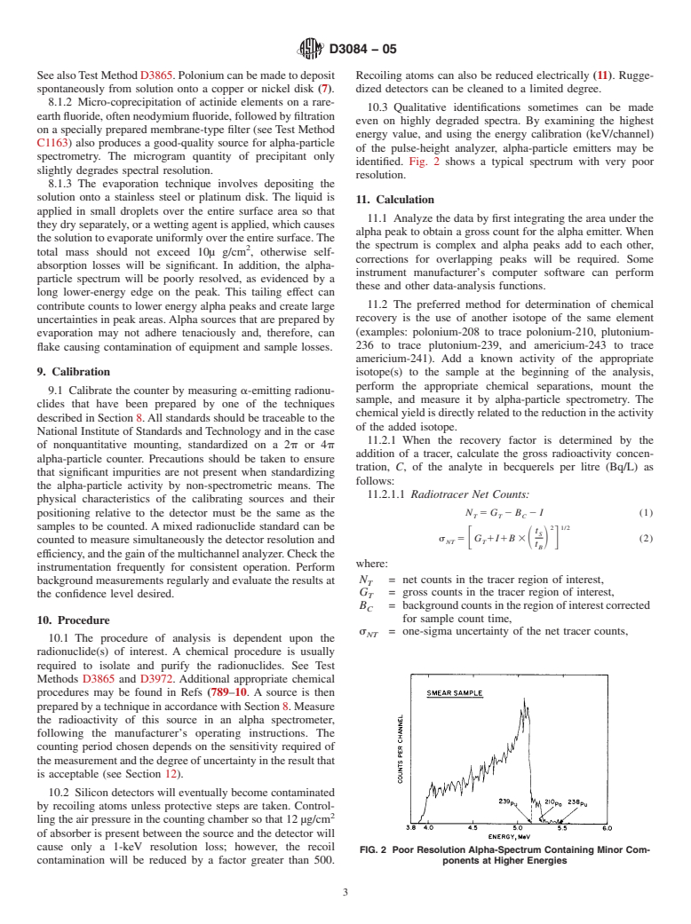 ASTM D3084-05 - Standard Practice for Alpha-Particle Spectrometry of Water