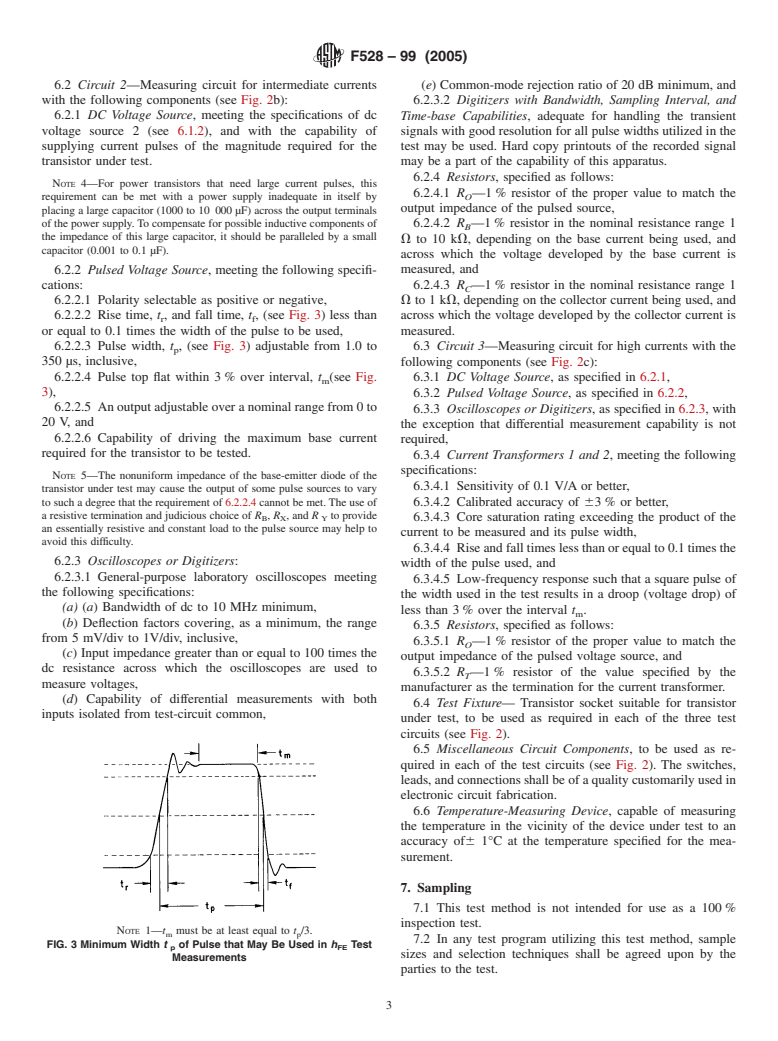 ASTM F528-99(2005) - Standard Test Method of Measurement of Common-Emitter D-C Current Gain of Junction Transistors (Withdrawn 2011)