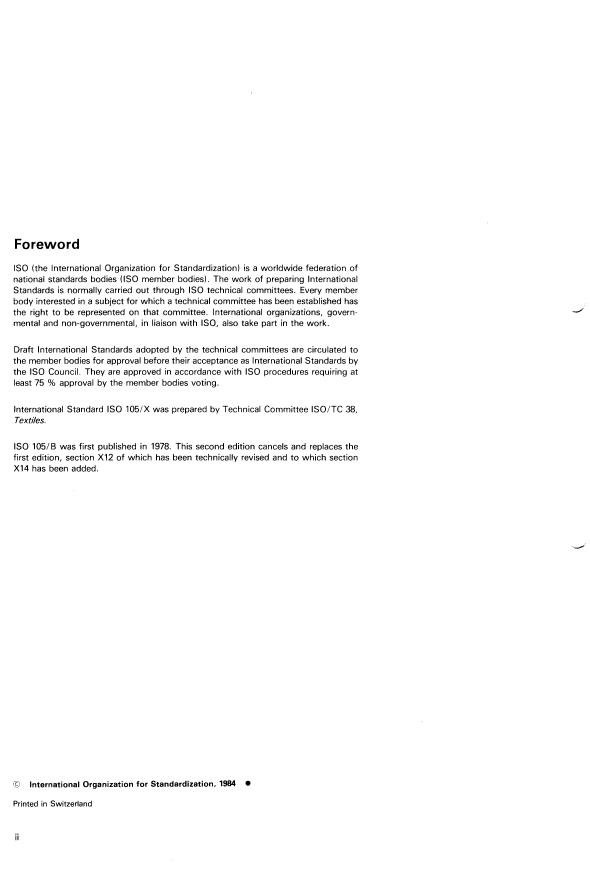 ISO 105-X:1984 ISO 105-X:1984 - Textiles -- Tests for colour fastness - Page 2 preview