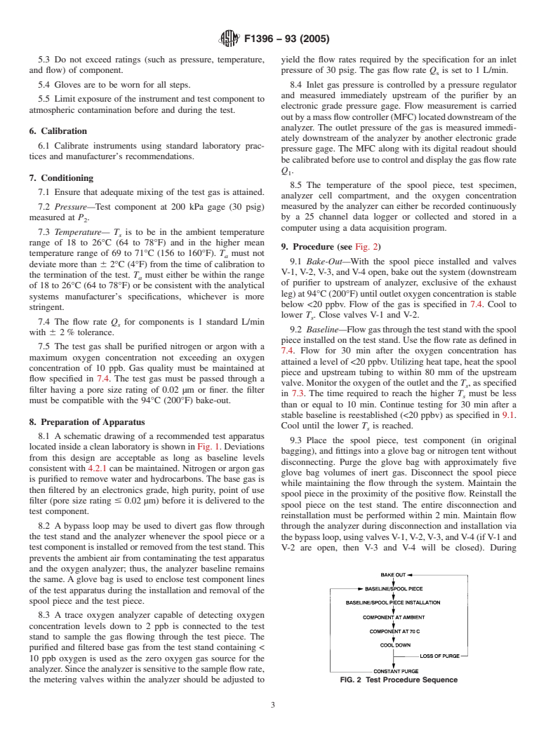 ASTM F1396-93(2005) - Standard Test Method for Determination of Oxygen Contribution by Gas Distribution System Components