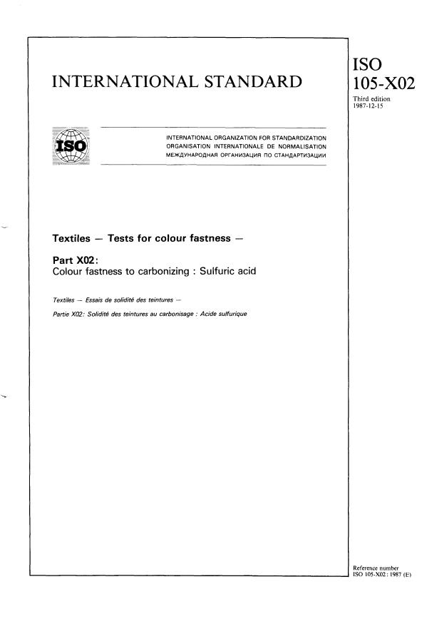 ISO 105-X02:1987 - Textiles -- Tests for colour fastness