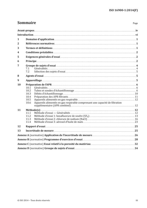 ISO 16900-1:2014 - Appareils de protection respiratoire -- Méthodes d'essai et équipement d'essai