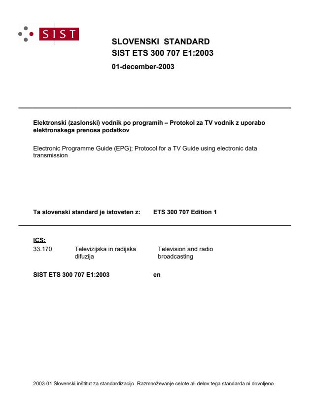 ETS 300 707 E1:2003