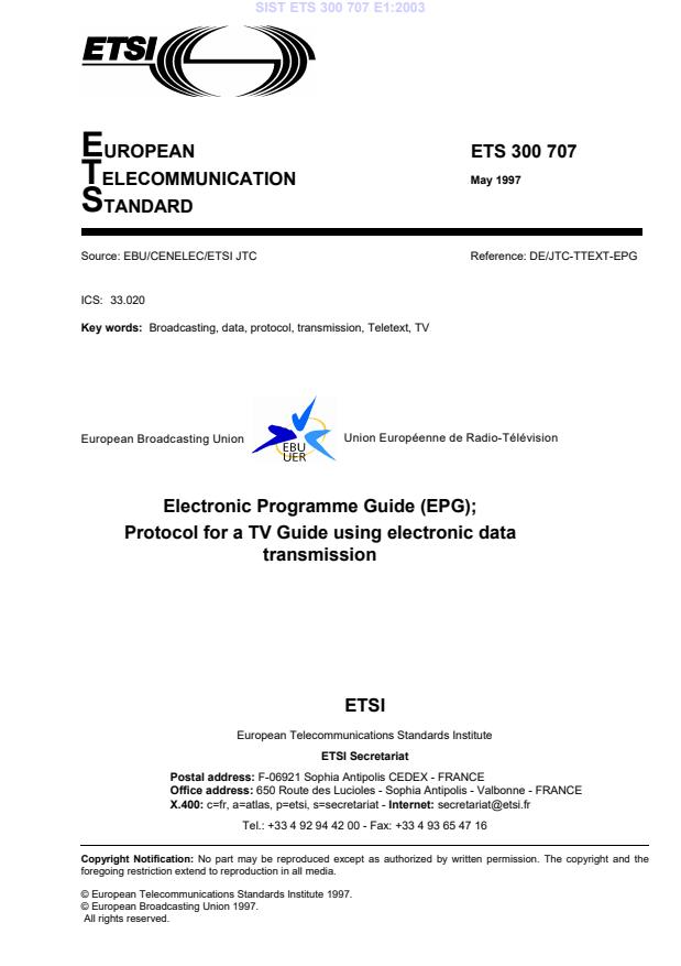 ETS 300 707 E1:2003