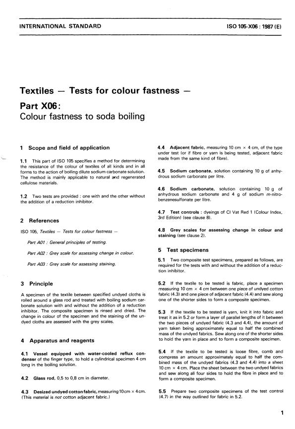 ISO 105-X06:1987 - Textiles -- Tests for colour fastness