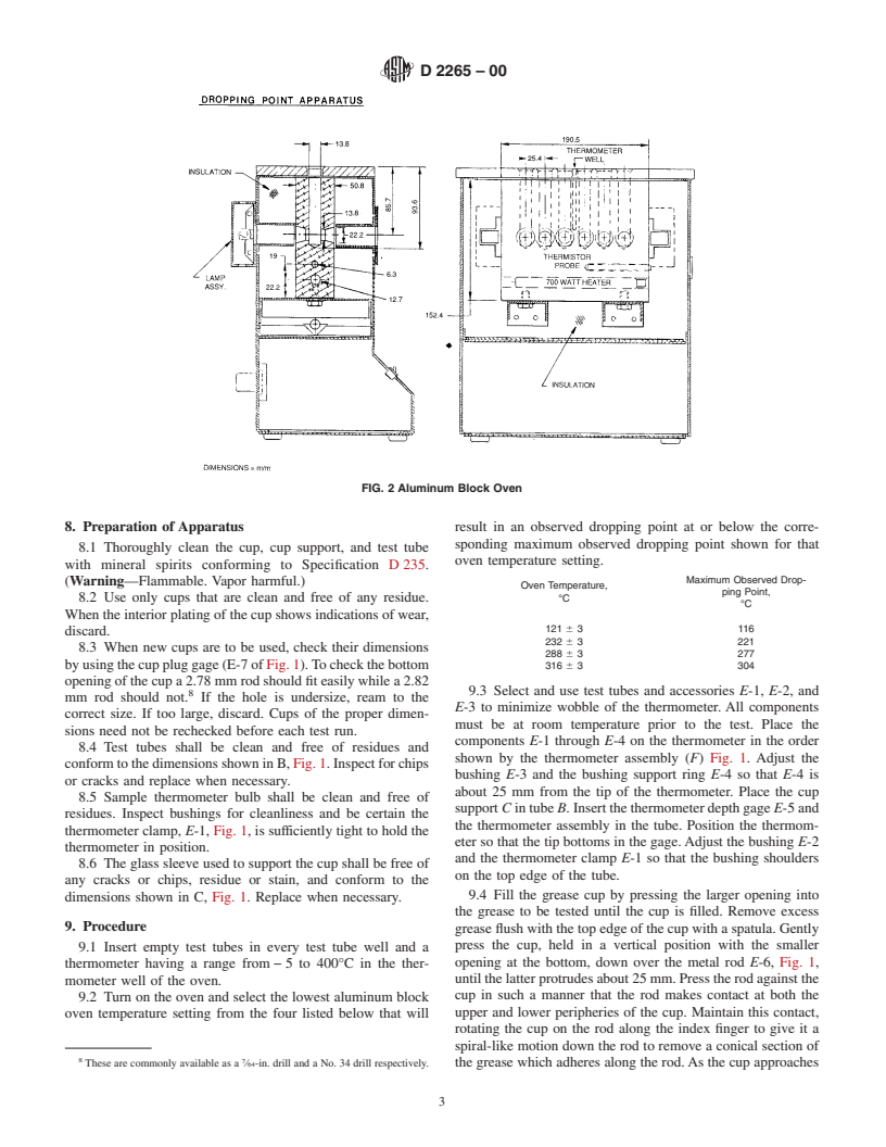 ASTM D2265-00 - Standard Test Method for Dropping Point of Lubricating Grease Over Wide Temperature Range