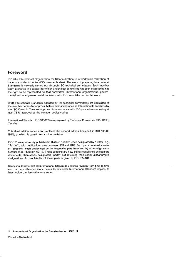 ISO 105-X09:1987 ISO 105-X09:1987 - Textiles -- Tests for colour fastness - Page 2 preview