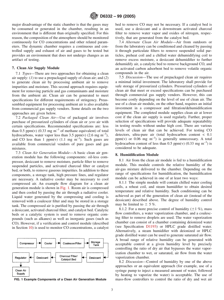 ASTM D6332-99(2005) - Standard Guide for Testing Systems for Measuring Dynamic Responses of Carbon Monoxide Detectors to Gases and Vapors