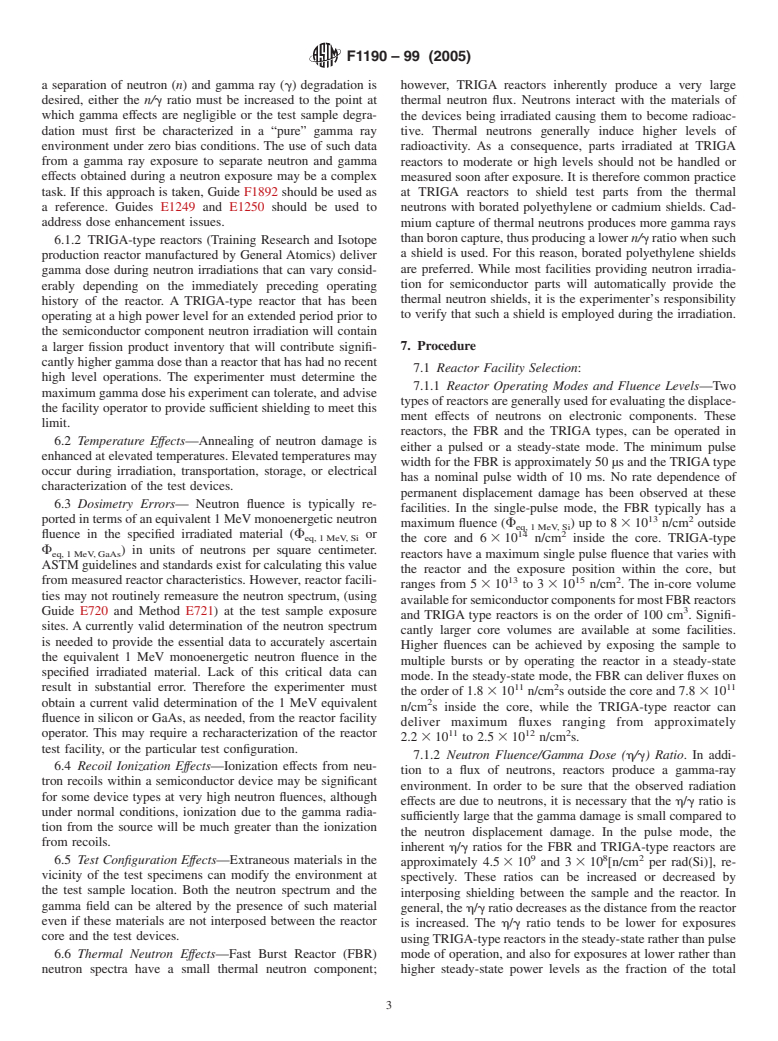 ASTM F1190-99(2005) - Standard Guide for Neutron Irradiation of Unbiased Electronic Components