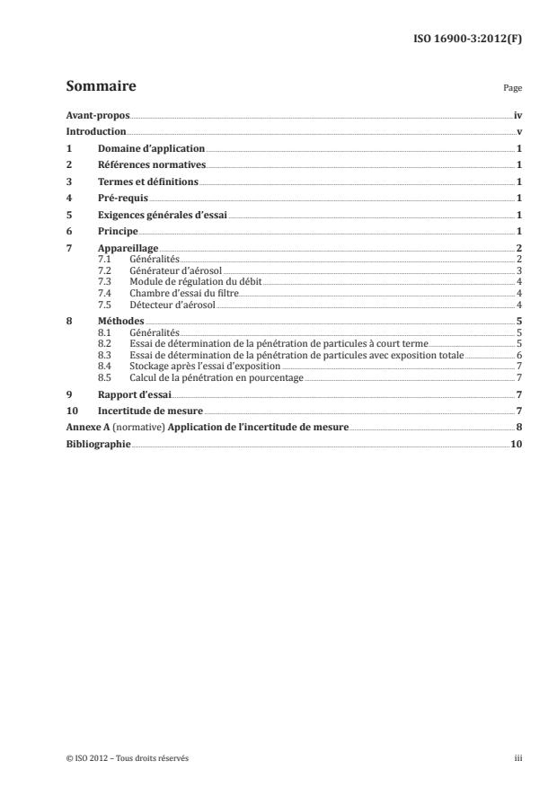 ISO 16900-3:2012 - Appareils de protection respiratoire -- Méthodes d'essai et équipement d'essai