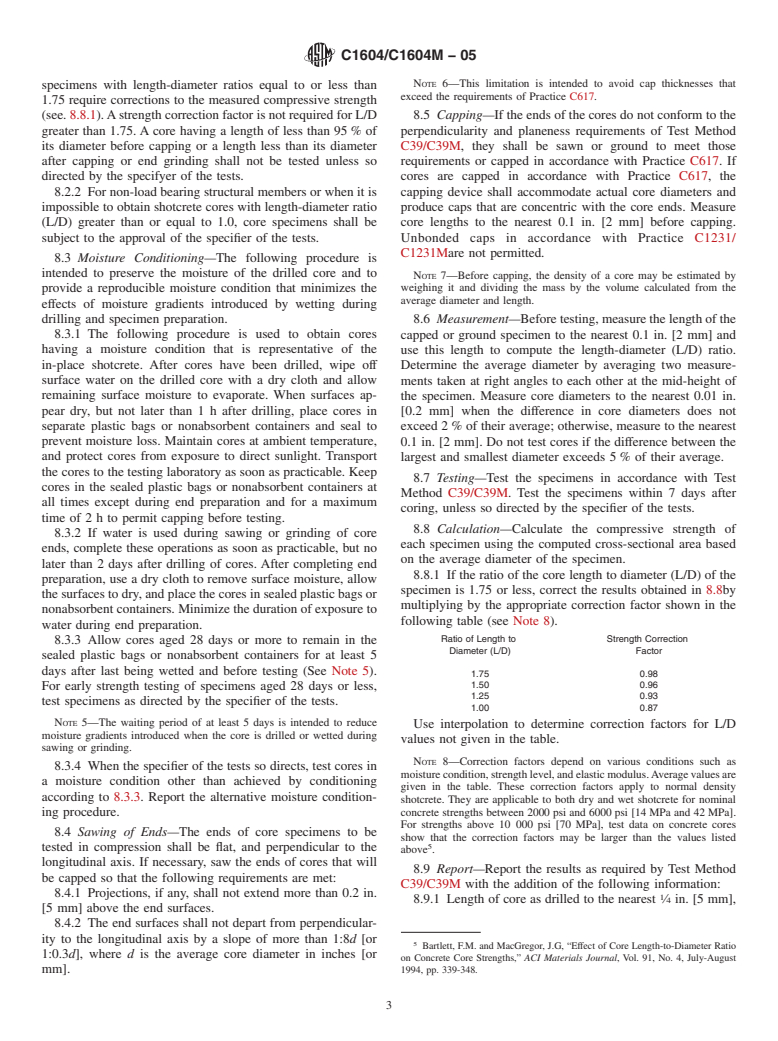 ASTM C1604/C1604M-05 - Standard Test Method for Obtaining and Testing Drilled Cores of Shotcrete