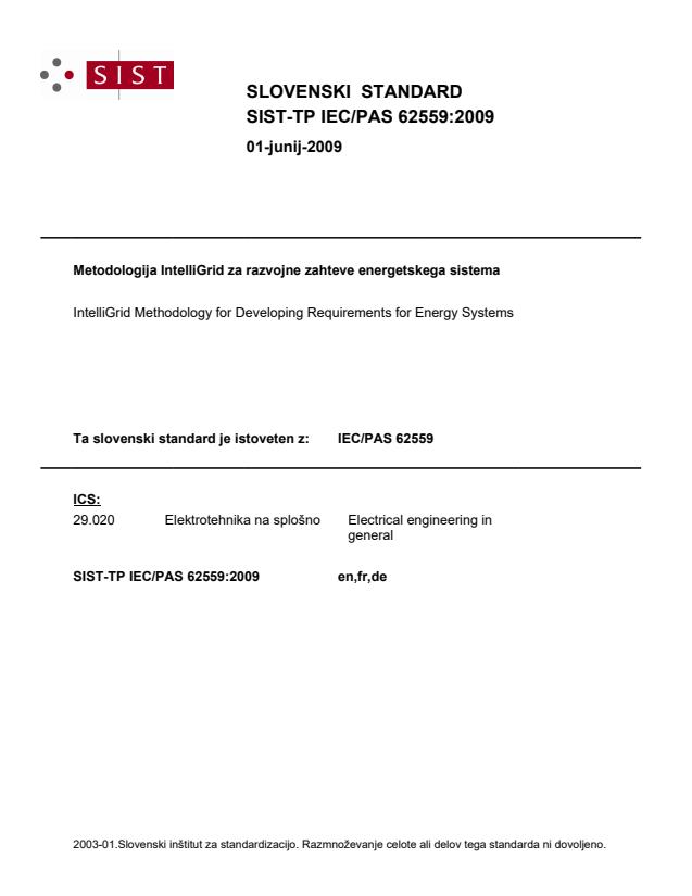 TP IEC/PAS 62559:2009