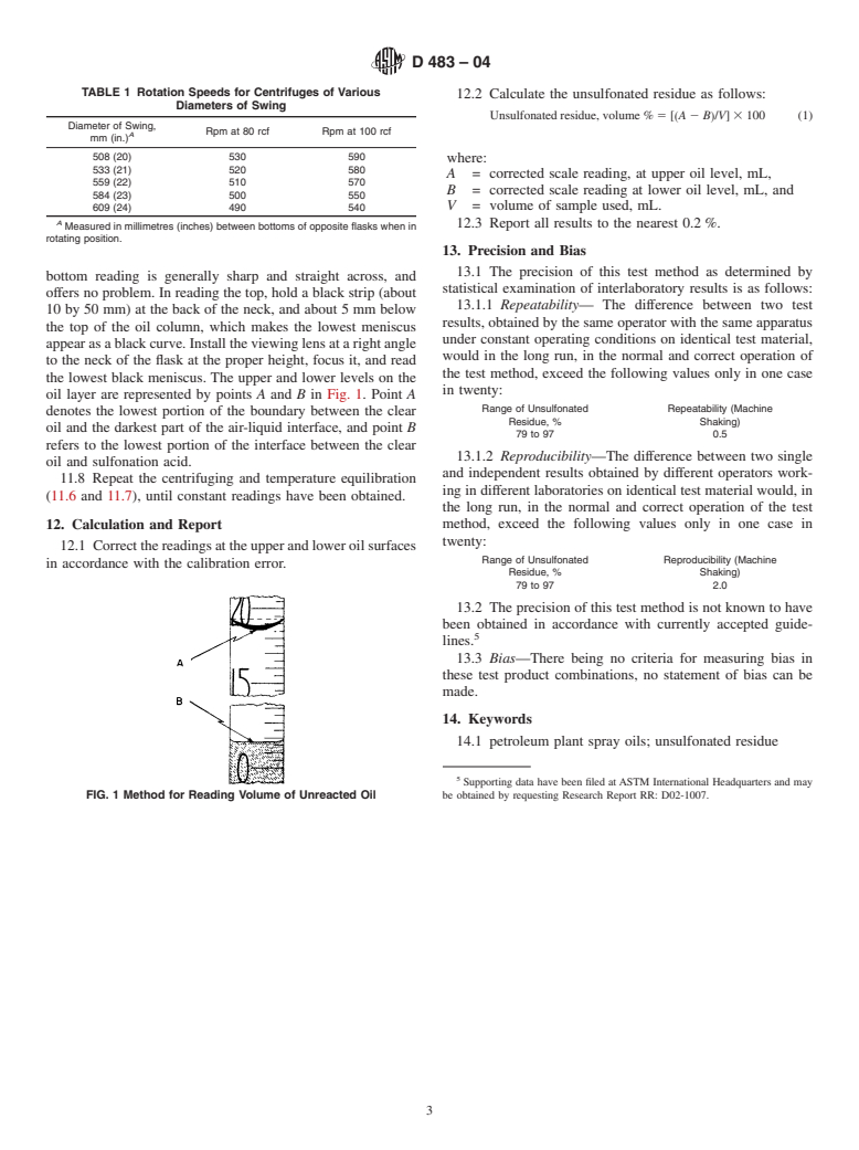 ASTM D483-04 - Standard Test Method for Unsulfonated Residue of Petroleum Plant Spray Oils