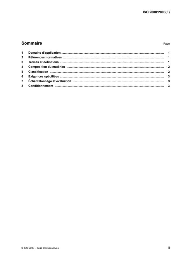 ISO 2000:2003 - Caoutchouc naturel brut -- Lignes directrices pour la spécification de caoutchoucs spécifiés techniquement (TSR)