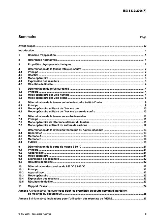 ISO 8332:2006 - Ingrédients de mélange du caoutchouc -- Soufre -- Méthodes d'essai