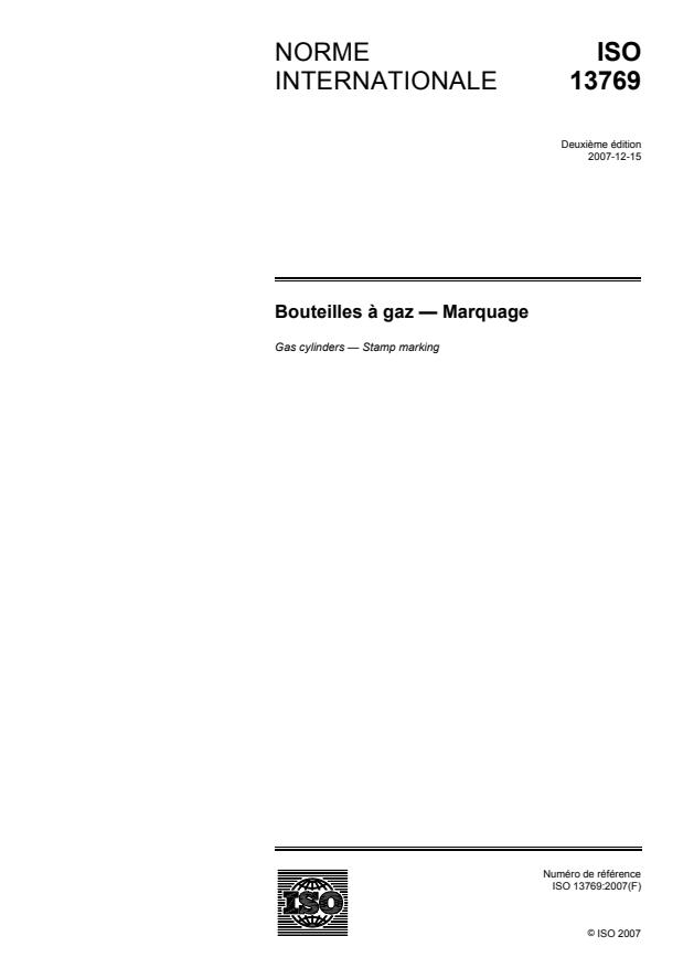 ISO 13769:2007 - Bouteilles a gaz -- Marquage