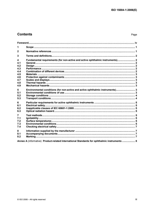 ISO 15004-1:2006 - Ophthalmic instruments -- Fundamental requirements and test methods