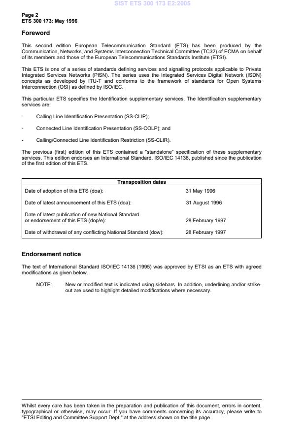 SIST ETS 300 173 E2:2005 SIST ETS 300 173 E2:2005 - Page 4 preview