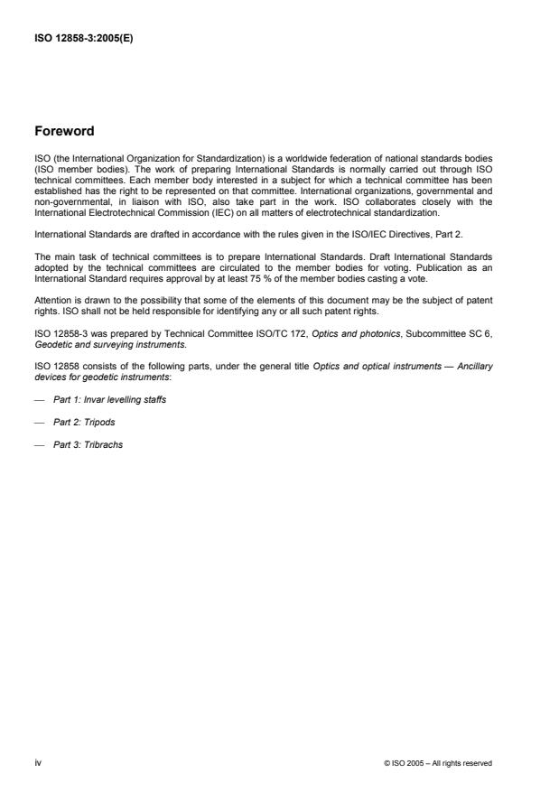 ISO 12858-3:2005 ISO 12858-3:2005 - Optics and optical instruments -- Ancillary devices for geodetic instruments - Page 4 preview