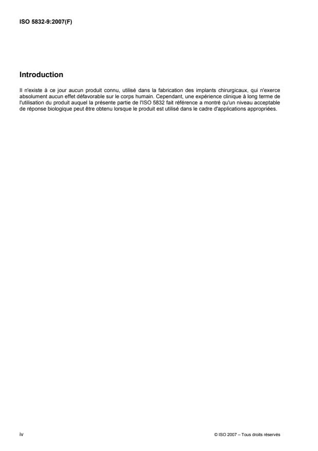 ISO 5832-9:2007 ISO 5832-9:2007 - Implants chirurgicaux -- Matériaux métalliques - Page 4 preview