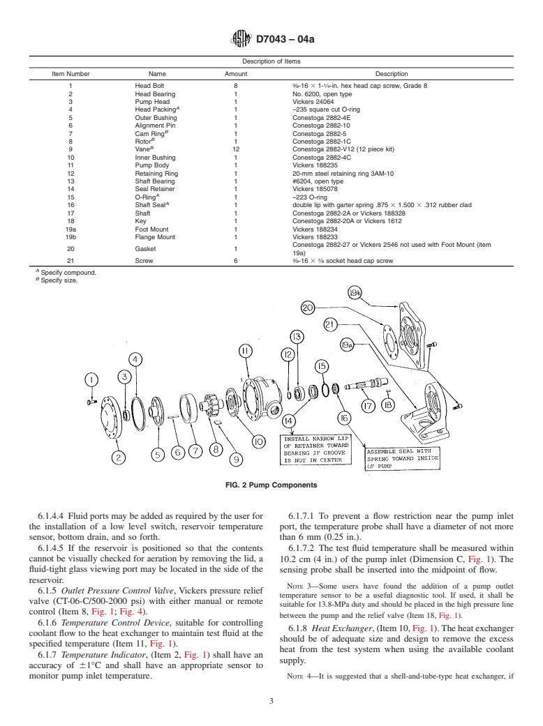 ASTM D7043-04a - Standard Test Method for Indicating Wear Characteristics of Petroleum and Non-Petroleum Hydraulic Fluids in a Constant Volume Vane Pump