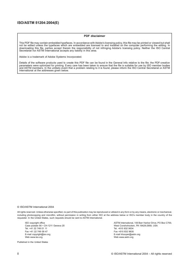 ISO/ASTM 51204:2004 ISO/ASTM 51204:2004 - Practice for dosimetry in gamma irradiation facilities for food processing - Page 2 preview
