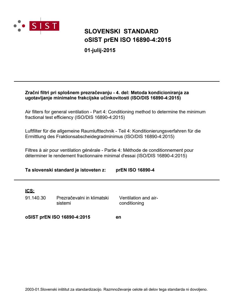 prEN ISO 16890-4:2015 - BARVE