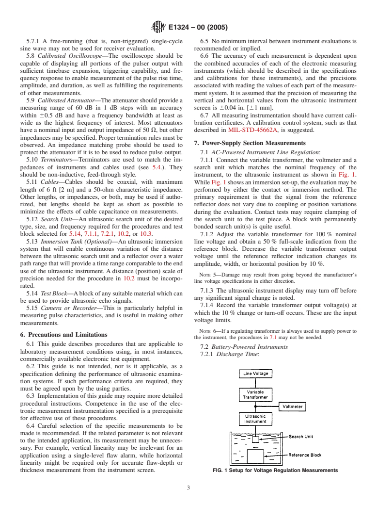 ASTM E1324-00(2005) - Standard Guide for Measuring Some Electronic Characteristics of Ultrasonic Examination Instruments