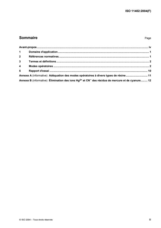 ISO 11402:2004 - Résines phénoliques, aminiques et de condensation -- Dosage du formaldéhyde libre