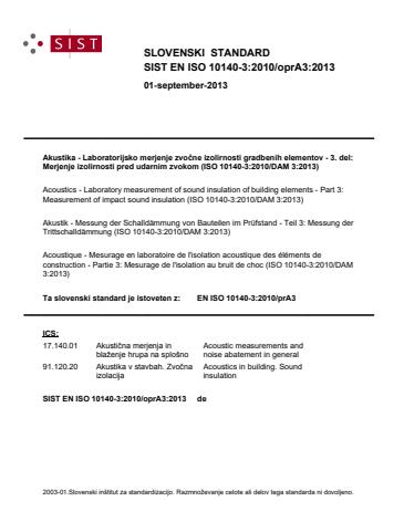 EN ISO 10140-3:2010/oprA3:2013