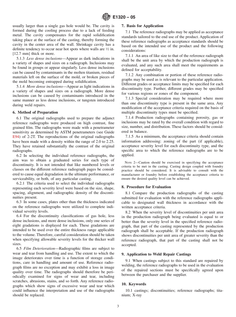 ASTM E1320-05 - Standard Reference Radiographs for Titanium Castings