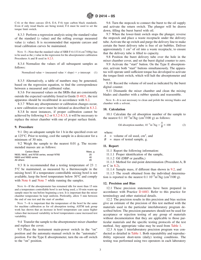 ASTM D2414-05 - Standard Test Method for Carbon Black&#8212;Oil Absorption Number (OAN)