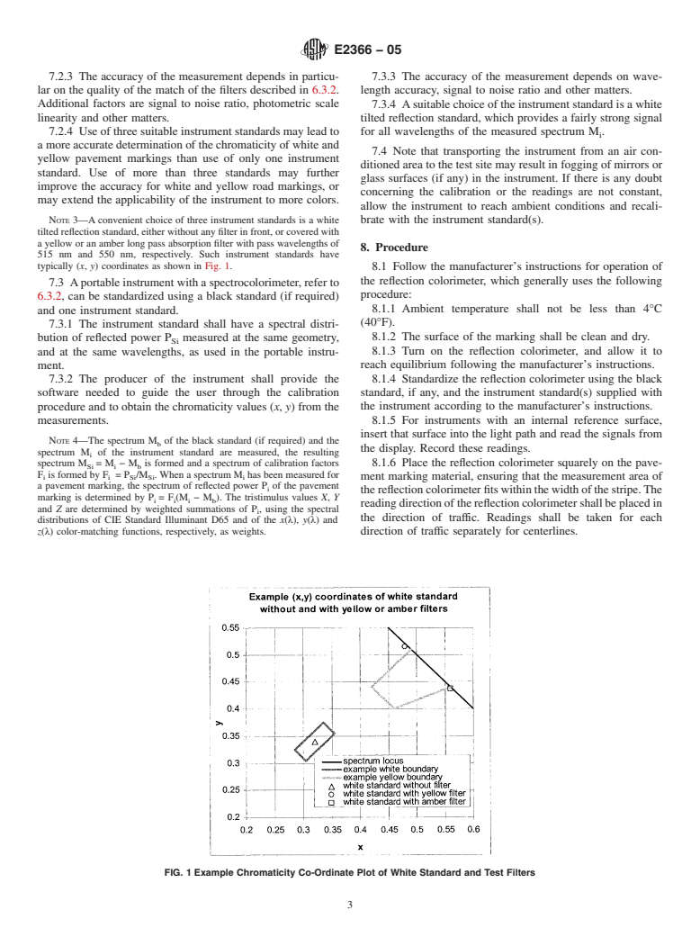 ASTM E2366-05 - Standard Test Method for Measurement of Daytime Chromaticity of Pavement Marking Materials Using a Portable Reflection Colorimeter (Withdrawn 2014)