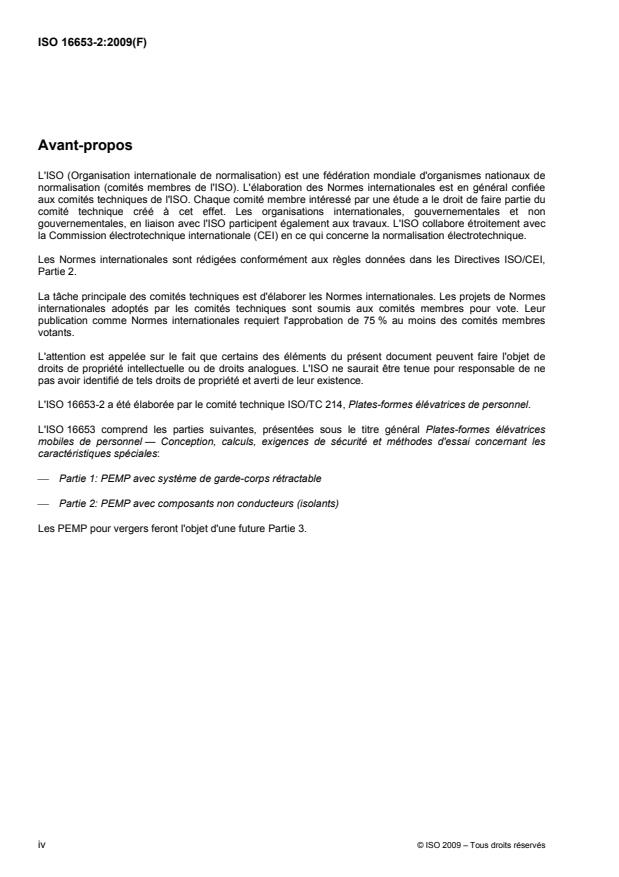 ISO 16653-2:2009 ISO 16653-2:2009 - Plates-formes élévatrices mobiles de personnel -- Conception, calculs, exigences de sécurité et méthodes d'essai concernant les caractéristiques spéciales - Page 4 preview