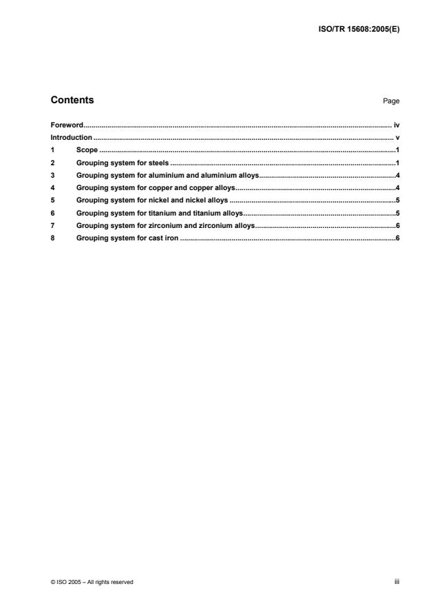 ISO/TR 15608:2005 - Welding -- Guidelines for a metallic materials grouping system