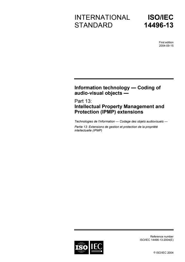 ISO/IEC 14496-13:2004 - Information technology -- Coding of audio-visual objects