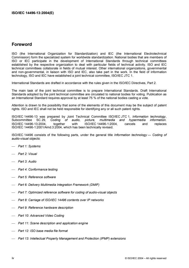 ISO/IEC 14496-13:2004 ISO/IEC 14496-13:2004 - Information technology -- Coding of audio-visual objects - Page 4 preview