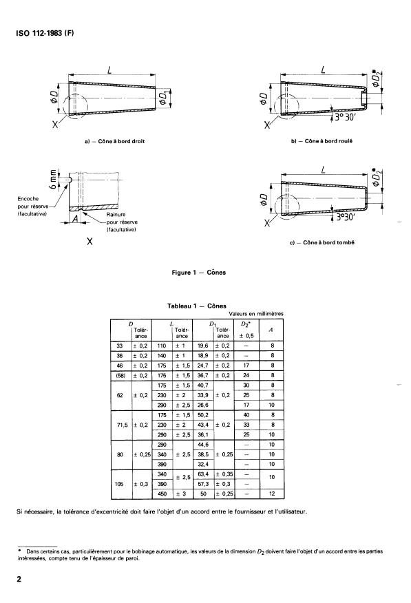 ISO 112:1983 ISO 112:1983 - Matériel pour l'industrie textile -- Cônes pour bobinage croisé -- Demi-angle du cône 3 degrés 30' - Page 4 preview