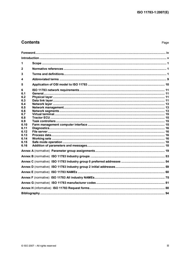 ISO 11783-1:2007 - Tractors and machinery for agriculture and forestry -- Serial control and communications data network