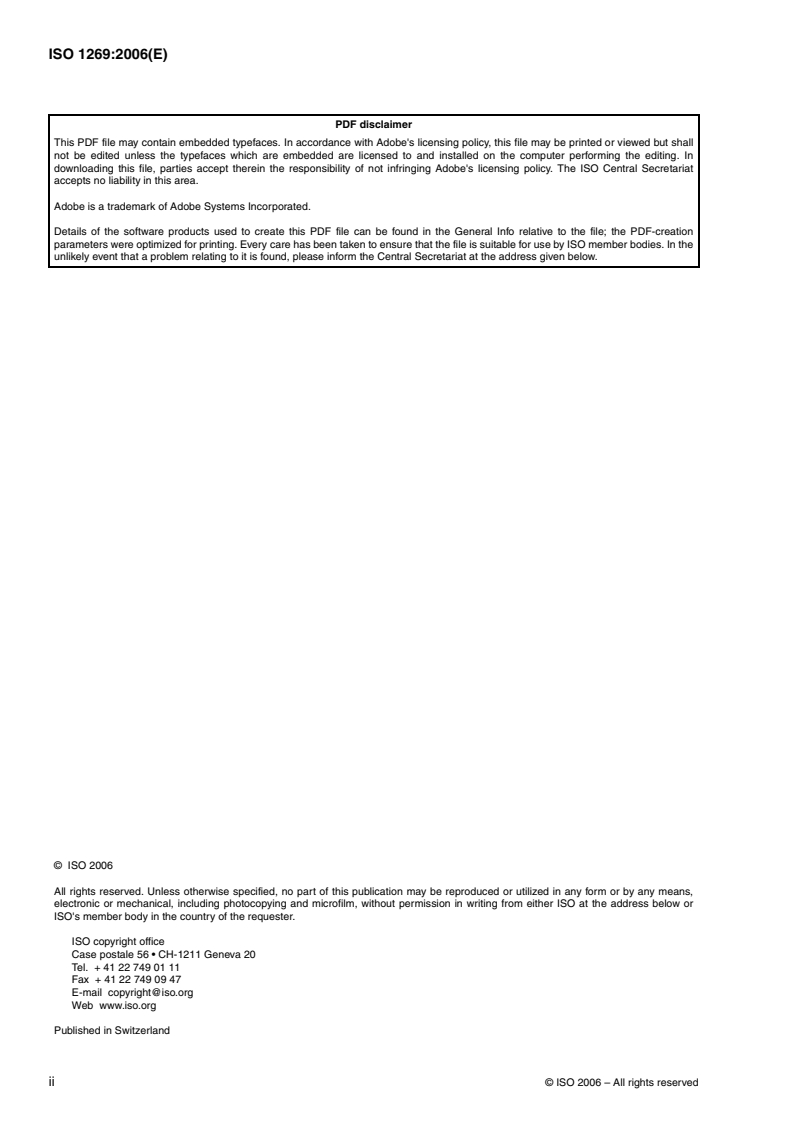 ISO 1269:2006 ISO 1269:2006 - Plastics — Homopolymer and copolymer resins of vinyl chloride — Determination of volatile matter (including water)
Released:10/26/2006 - Page 2 preview